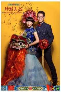 2014.11.30两箱福克斯【彩虹婚车队】召集黄绿青蓝4辆华楠&蔡鸿雁大婚